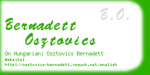 bernadett osztovics business card